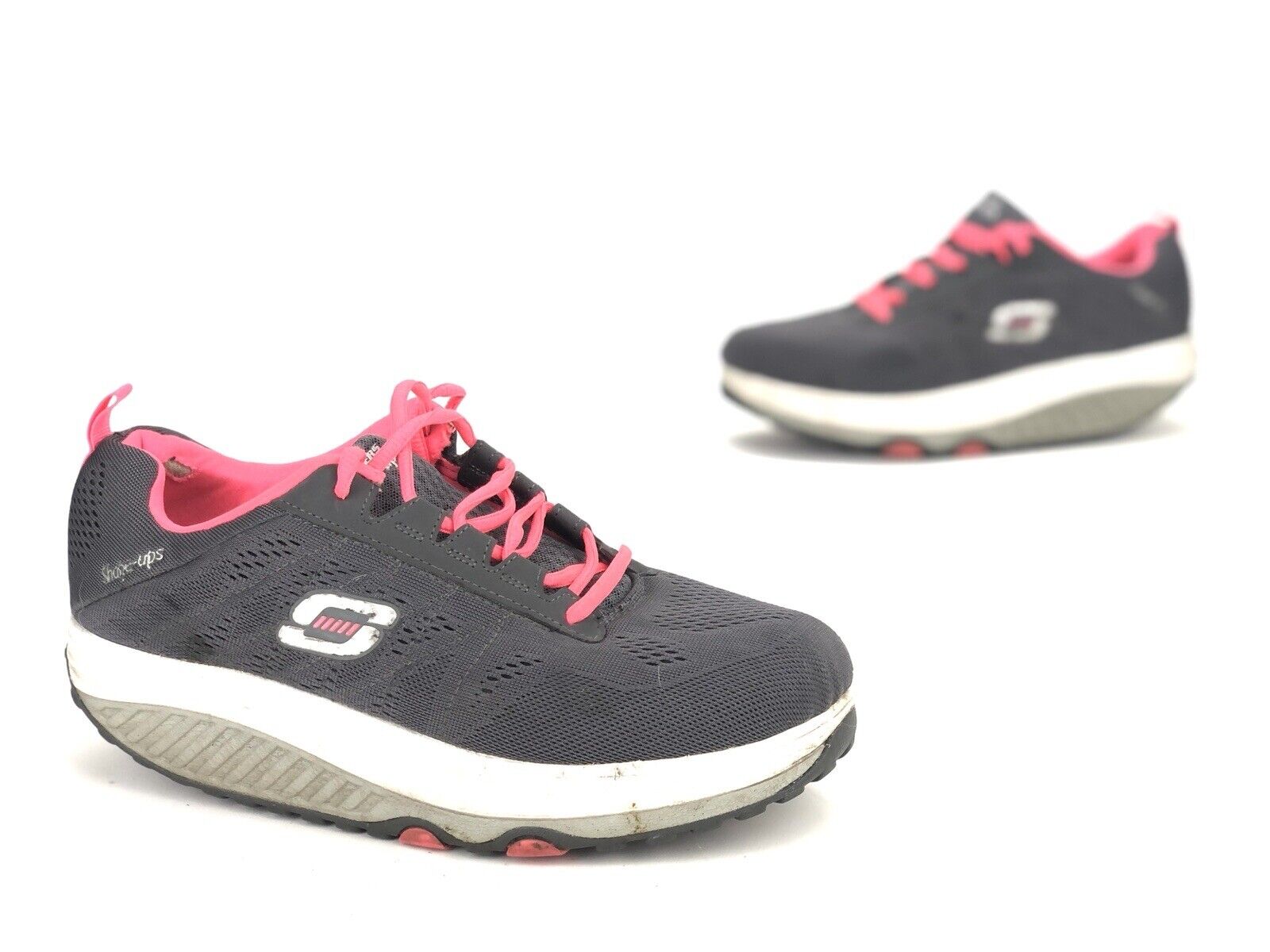 Desear Peatonal Amabilidad Skechers Shape Ups Womens Athletic Memory Foam Shoes SN57000 Size 10  Gray/Pink | eBay