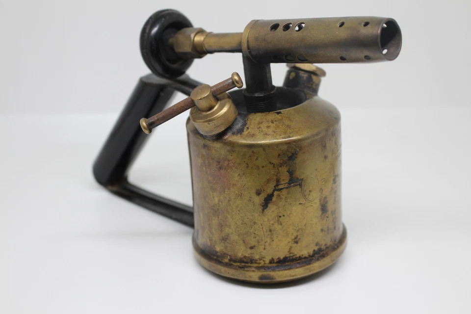 Lampe à souder ancienne, chalumeau, brûleur à gaz, canon de 75 - Photo 4/4