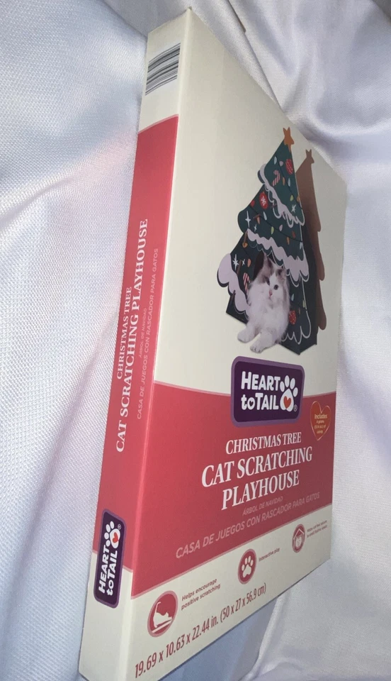 Heart To Tail Christmas Tree Cat Scratching Playhouse, With Catnip - Image 4 of 4