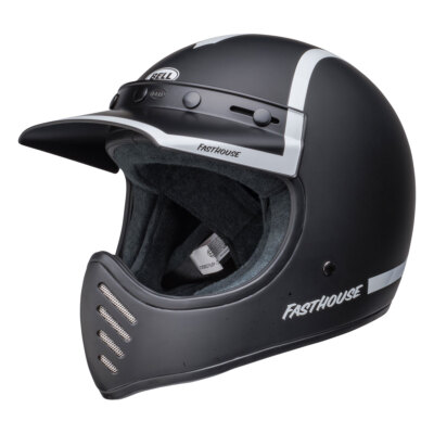 Helm Enduro BELL MOTO-3 Fasthouse Alte Road Schwarz Matt Weiß Glänzend 22.06