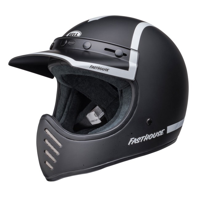 Casque Enduro Bell Moto-3 Fasthouse Old Road Noir Blanc
