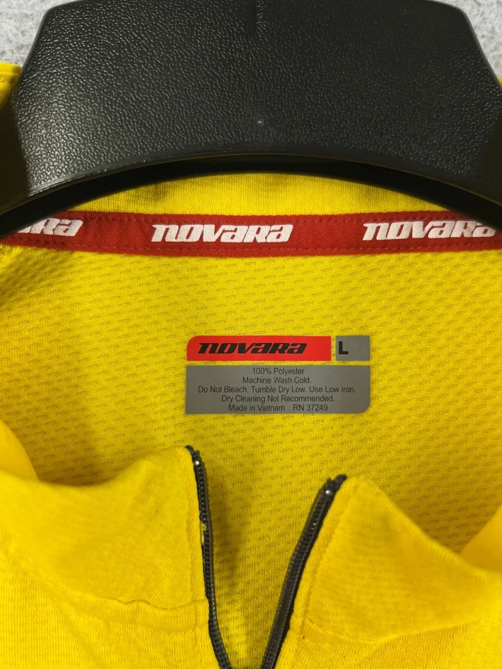 Jersey de ciclismo Novara adulto grande amarillo gris 1/2 cremallera manga corta poliéster Foto 3 de 4