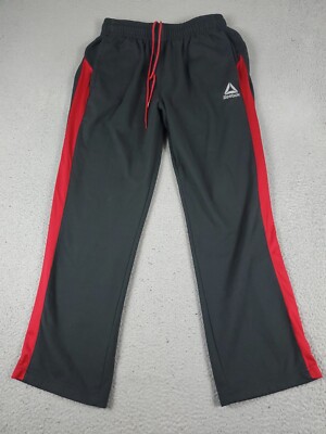 Reebok Pants Mens Size Medium Gray Red Track Running