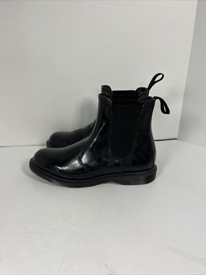 Doc Martens, Faun, Women's Black Patent Leather Chelsea Boots, Sz 7, NWOB 
