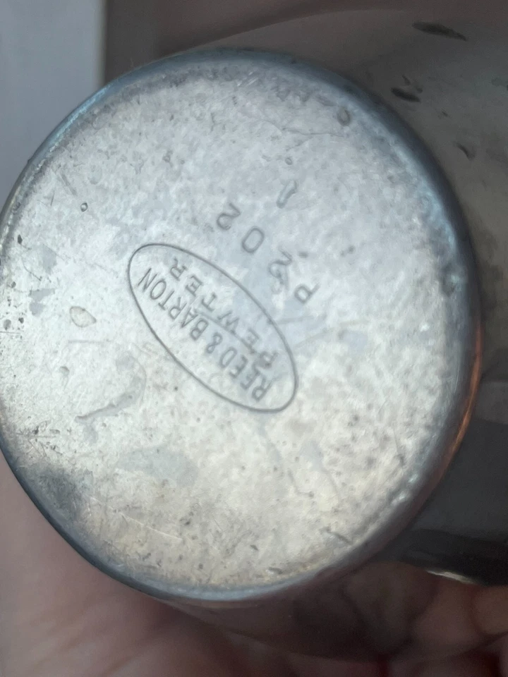 Crema modernista vintage REED & BARTON "Dinamarca" peltre mediados de siglo Foto 4 de 4