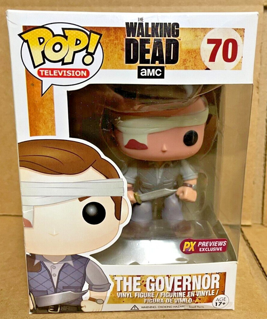 Box Damage The Governor Funko Pop Authentic Walking Dead 70 Blood Bandage Bloody