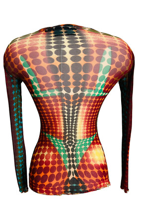 Jean Paul Gaultier Vintage Cyber Dots Most Wanted Mesh Top