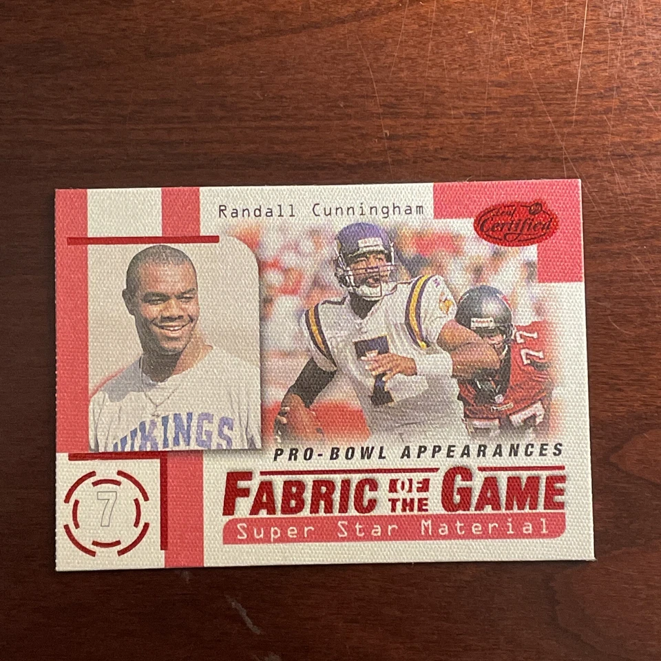 Randall Cunningham 1999 Leaf Certified Fabric of the Game Card #FG11 459/500 SP - Image 2 of 4