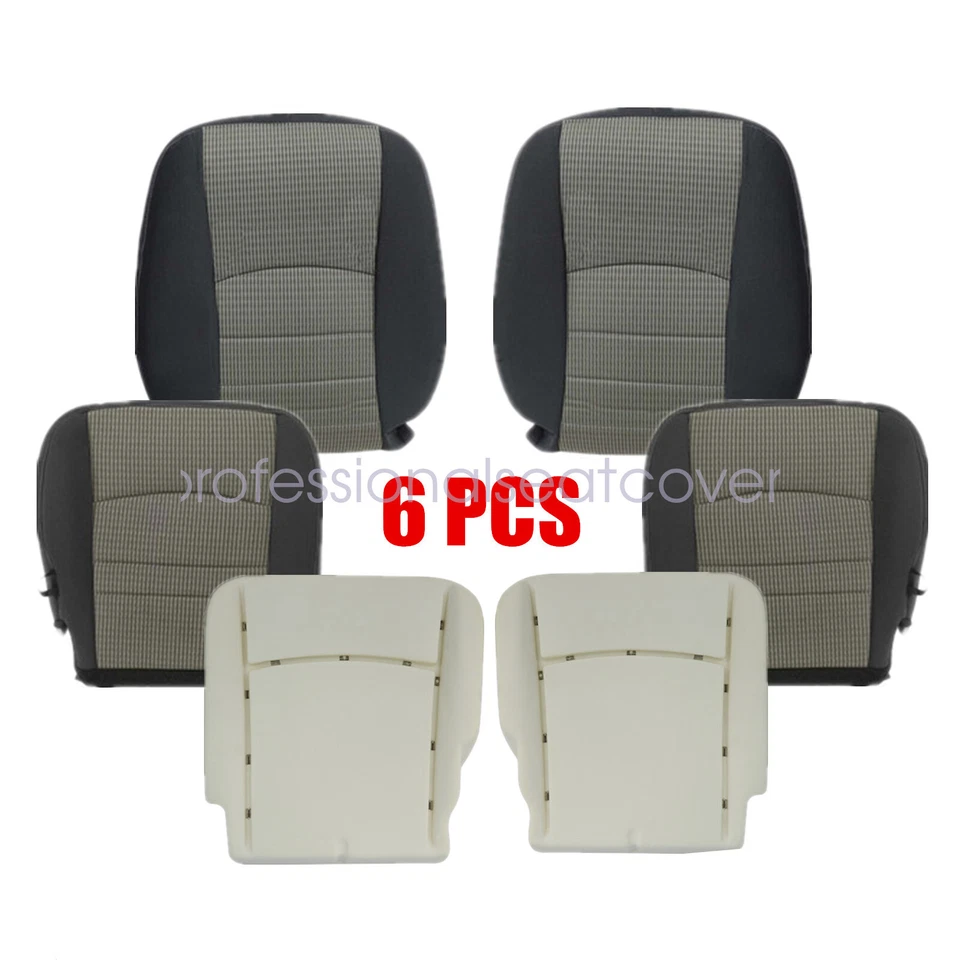 Cubierta de asiento de tela delantera gris con cojín de espuma para Dodge Ram 2500 2009-2012 Foto 4 de 4