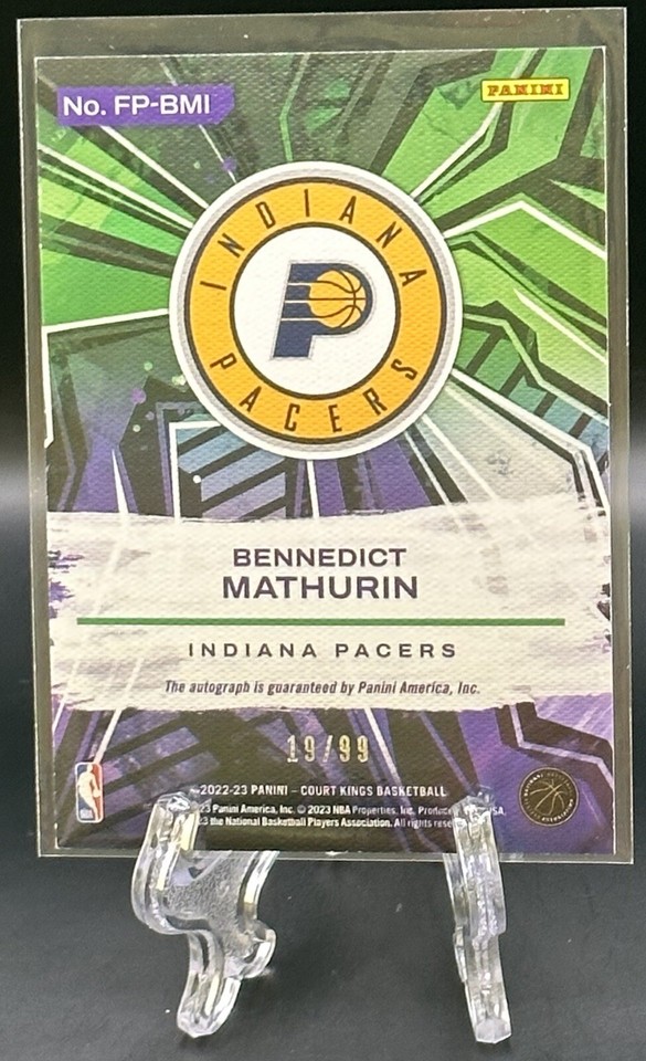 Bennedict Mathurin 2022-23 Panini Court Kings RC Fresh Paint Ruby Auto ...
