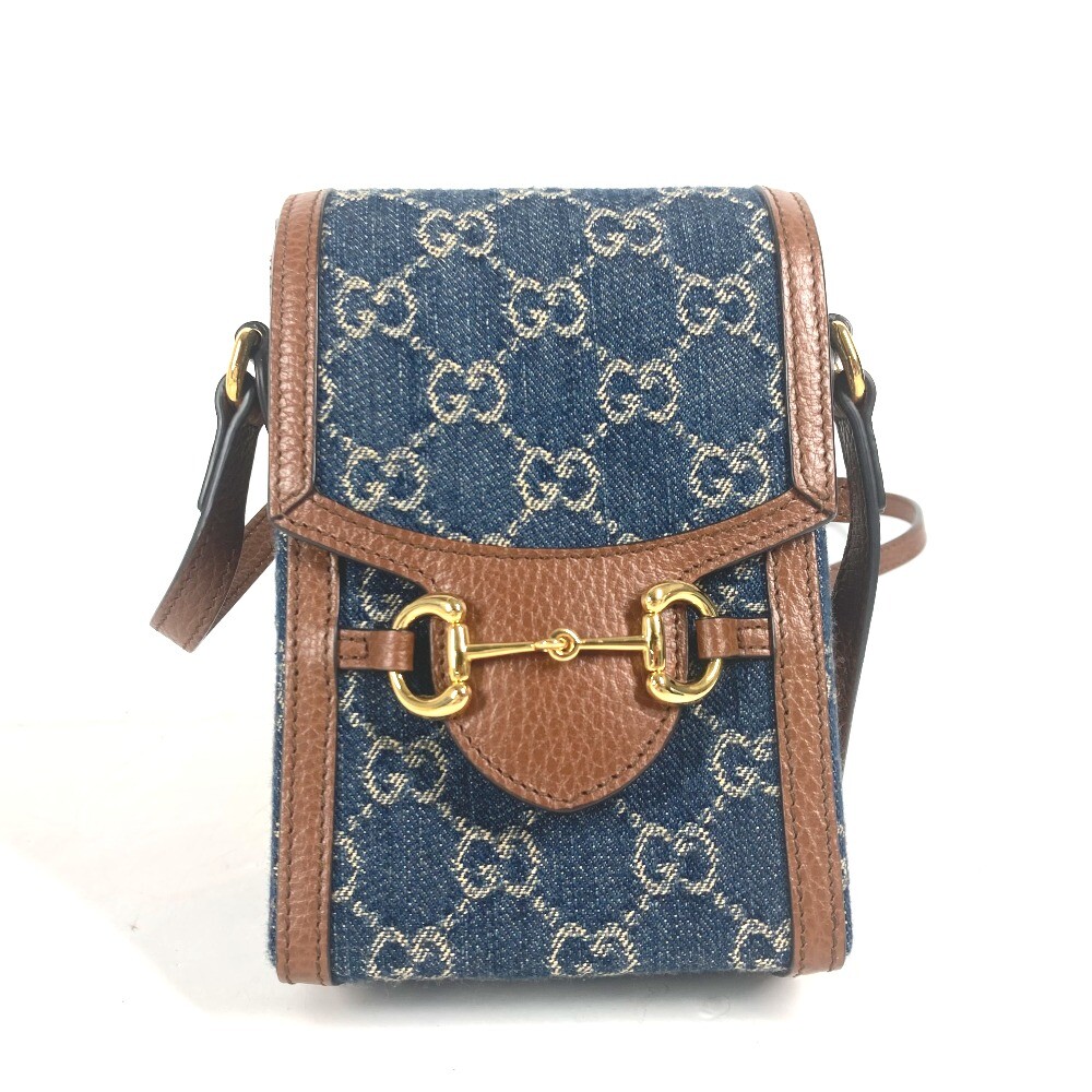 GUCCI 625615 GGDenim Horsebit 1955 mini bag Crossbody