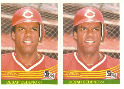 2 CARD 1984 DONRUSS CESAR CEDENO BASEBALL CARD LOT #306