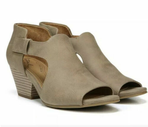 Natural Soul DAYA Dark Taupe Comfortable Wedge Heel Clog Shoes Sz 8.5 M