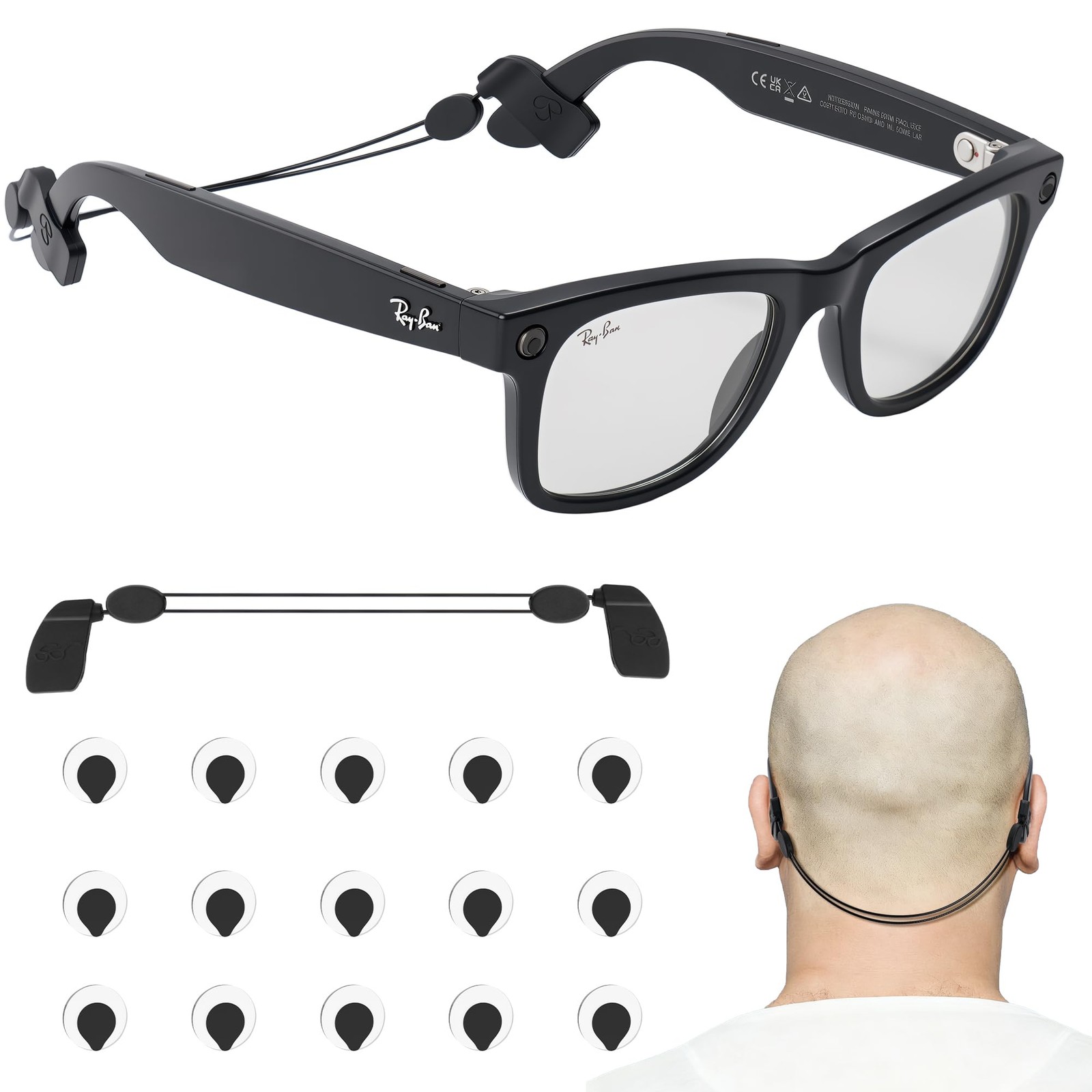 HiBloks Accessories Kit for Ray-Ban Meta Glasses, Including 15PCs LED Light B...