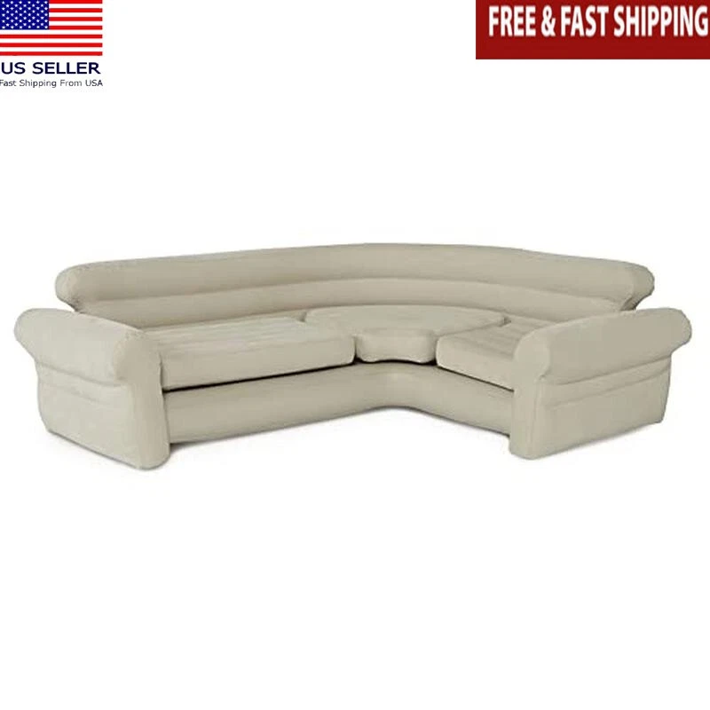 Inflatable Corner Sofa L-Shaped Comfortable Lounge Quick Inflate Indoor New