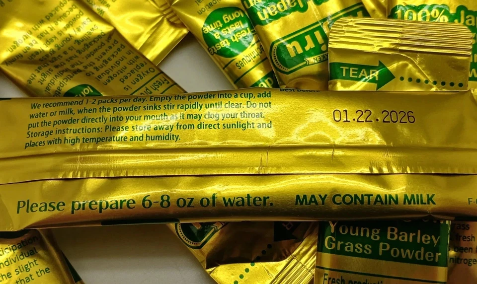 Palos en polvo de hierba de cebada japonesa Golden Aojiru 50-200 | 100 % orgánicos Foto 2 de 4