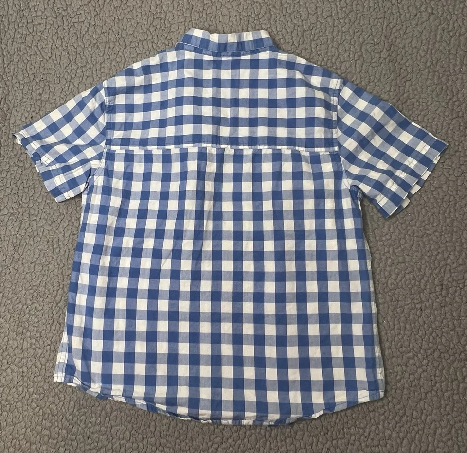 Cherokee Blue And White Button Up Short Sleeve Blouse Little Boys Size Small 6/7 - Image 2 of 4