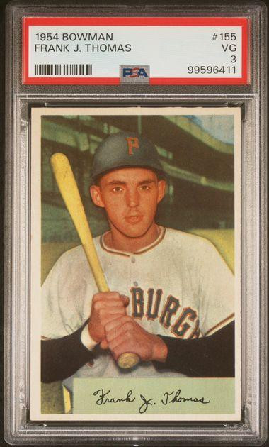 Frank J. Thomas #155 Baseball Cards 1954 Bowman trading card — raw and PSA graded price guide