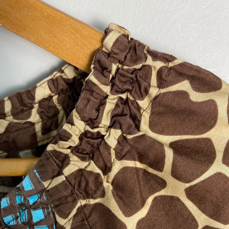 Koi Women's Brown Giraffe Print Elastic Neck Pullover Scrub Top Small Animal - Изображение 4 из 4