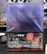 Ultra Pro 3X4 Super Thick Toploaders 130pt Point 1 Pack of 10 for Thick Cards JW