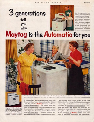 #ad #ad Maytag Magazine Ad Automatic Washer 1952 Mid Century Modern Home $12.95