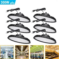6 Pack 300W UFO Led High Bay Light Shop Commercial Warehouse Industrial Factory
