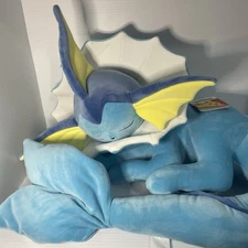 2025 Jazwares Pokémon 18-in Sleeping Vaporeon Soft New Snuggle Pillow  💙💙✨