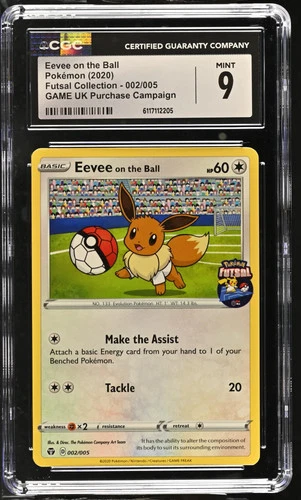 2020 Pokemon Futsal Collection Eevee on the Ball GAME UK 002/005 CGC 9 #002/005