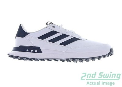 New Mens Golf Shoe Adidas 2024 S2G SL Leather Medium 12 White/Navy MSRP $110 IF6