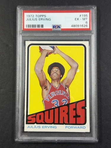 Julius Erving 1972 Topps RC #195 PSA 6 Virginia Squires Rookie HOF MVP