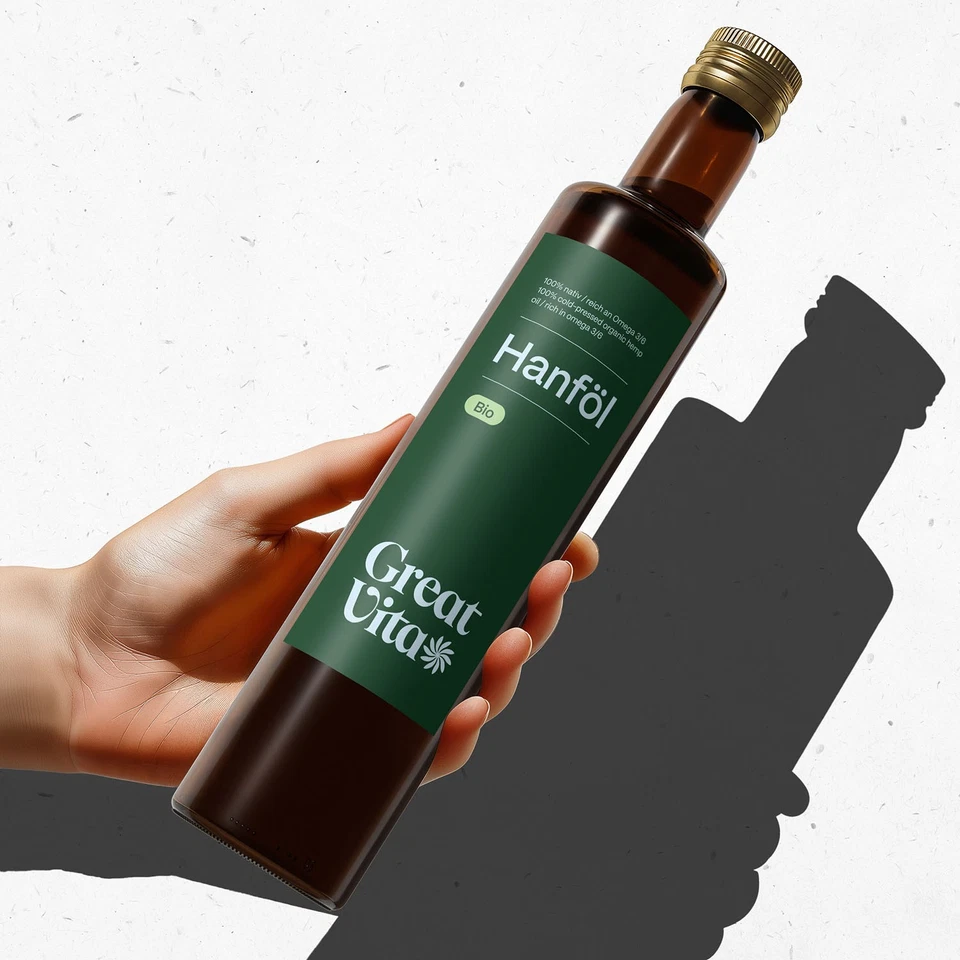 GreatVita Bio Hanföl 2x 500 ml, 100% rein & kaltgepresstes Hanfsamen-Öl 1000ml - Bild 3 von 4