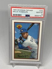 1989 Bowman Tiffany #344 WILLIE RANDOLPH - Dodgers PSA 10 GEM MINT POP 9