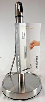 Simplehuman Tension Arm Paper Towel Holder Weighted Base Brushed Metal KT1161