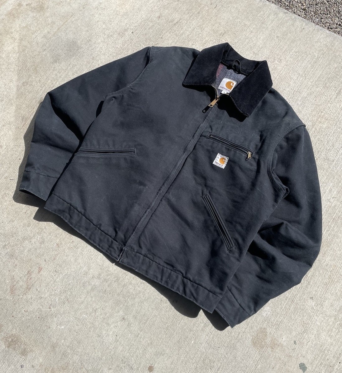 Vintage Carhartt J001 Black Detroit Style Jacket Amazing Condition