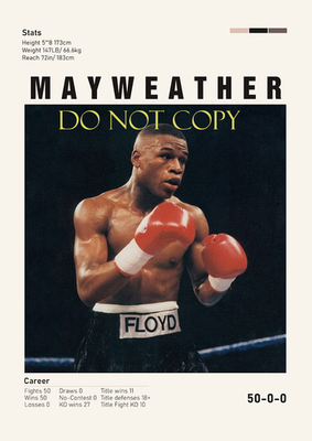 Floyd Mayweather 50-0 Undefeated Poster- The Perfect Boxing Record