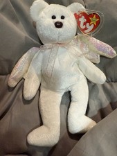 Set of 2 Ty Beanie Babies Angel Bears with Brown Noses & all tags! 1999 And 2000