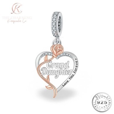 Enkelin Herz Anhänger echt 925 Sterling Silber & Roségold - Geburtstag