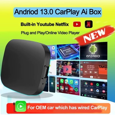Ai Box Wireless Android Auto Wireless Carplay Adapter TV Box for Netflix Youtube