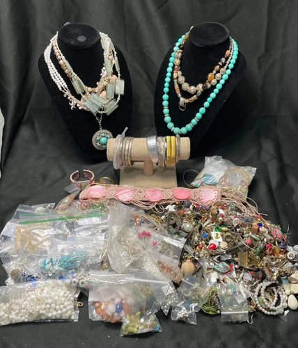 Huge- Estate-jewelry Lot - Redesign-junk-great For Craft- Costume- 11 lbs