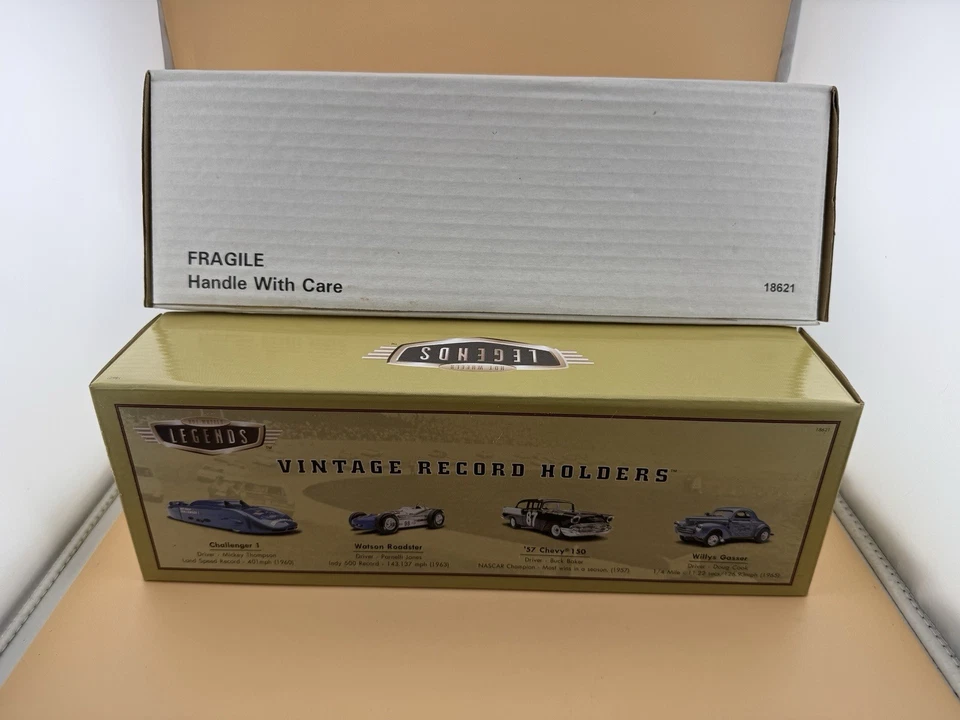 1997 Hot Wheels Legends Vintage Record Holders 4 Car Set Sealed Chevy NIB - Image 4 of 4