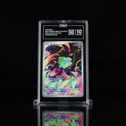 2025 POKEMON MEG EN-MEGA EVOLUTION ILLUSTRATION RARE #133 BULBASAUR TAG 10