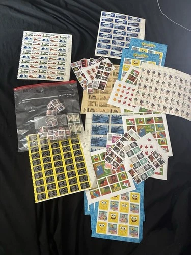 Vintage lot of US stamps discount postage Face Value FV $695 xmas flowers sheets