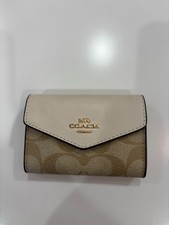 Coach Flap Card Case In Signature Canvas - Light Brown
