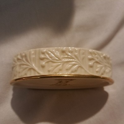 Lenox fine china trinket box with 24K gold trim September Aster birthstone box