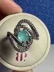 Bomb Party Sz 6 “Layers Of Laughter” Aqua Chalcedony Hematite Plating — photo 2