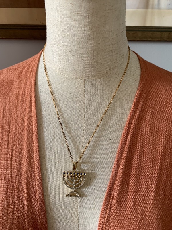 Gold  Tone Menorah 18” Necklace