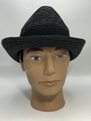 Banana Republic Black Fedora Straw Hat Sun Beach | eBay display picture 3