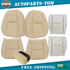 For 07-14 Chevy Silverado GMC Yukon Front Bottom-Top Seat Cover Driver Foam Tan