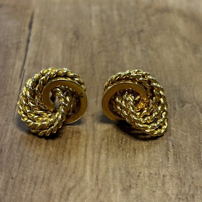 Monet earrings vintage’s Vintage Monet Abstract Gold Earrings main image 4