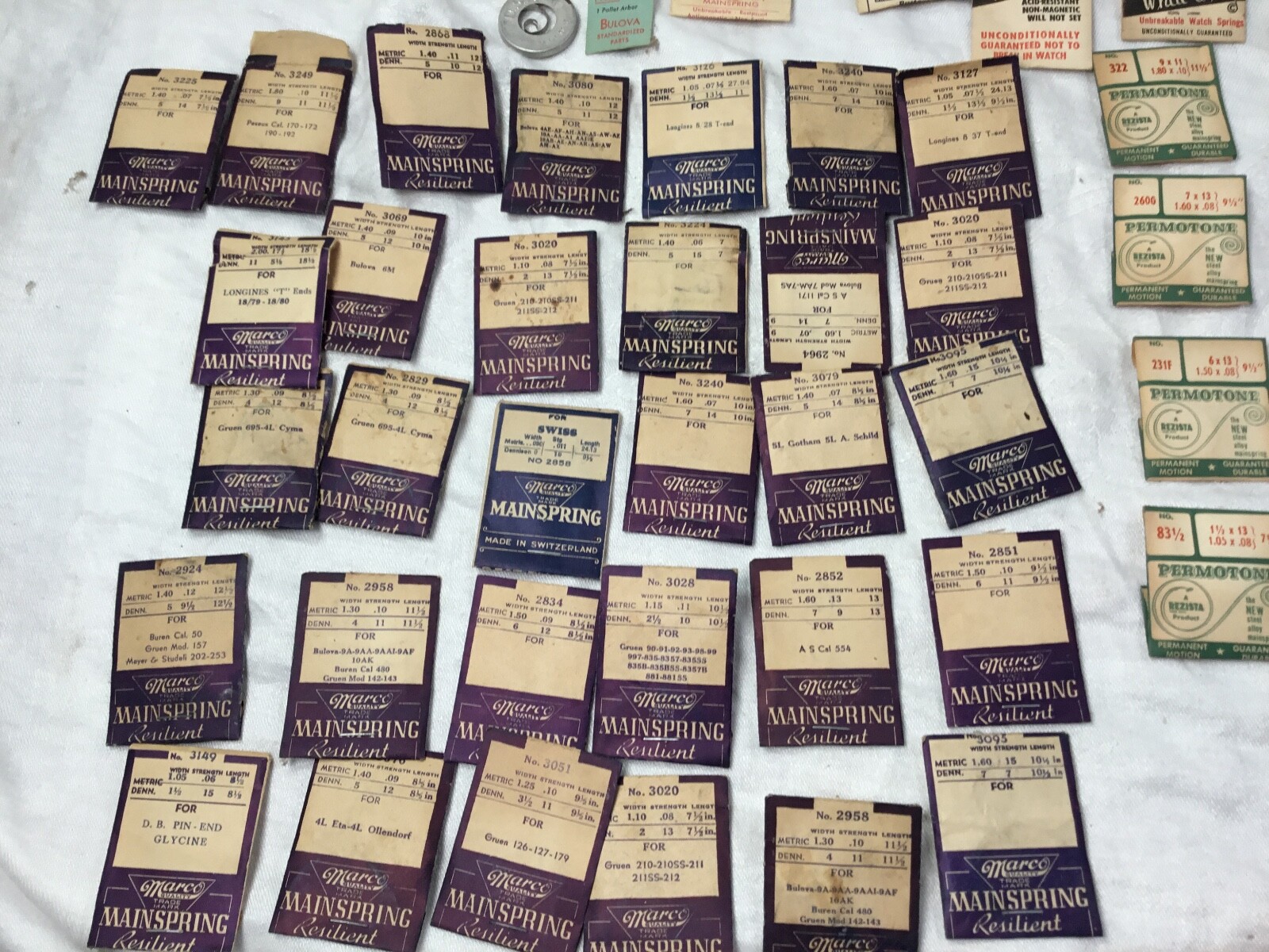 Borel Marco watch main springs lot sandsteel permotone parts-image